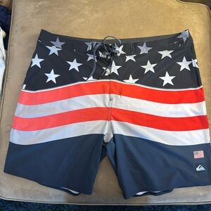 Quicksilver Boardshort American Flag Bathing Suit. Size 42